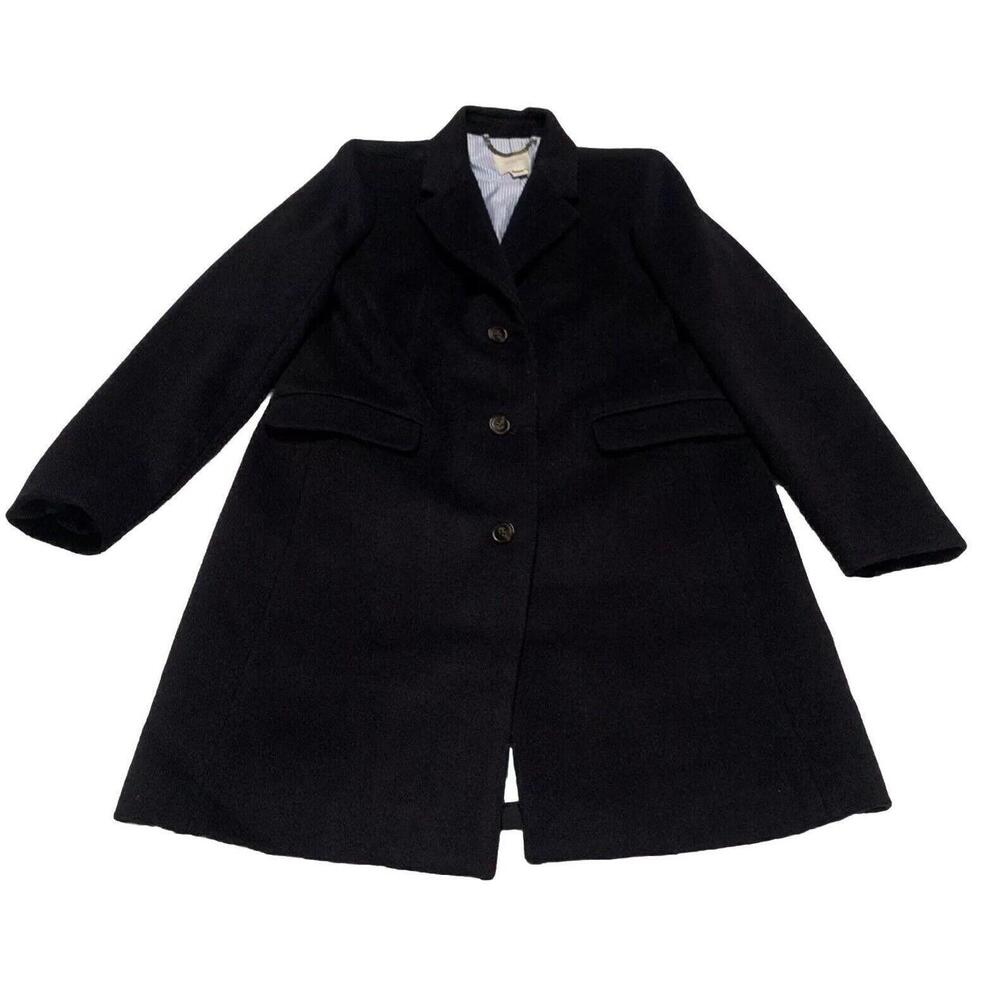 J Crew Women’s Sz 12 Black Wool Peacoat Long Topcoat Classic